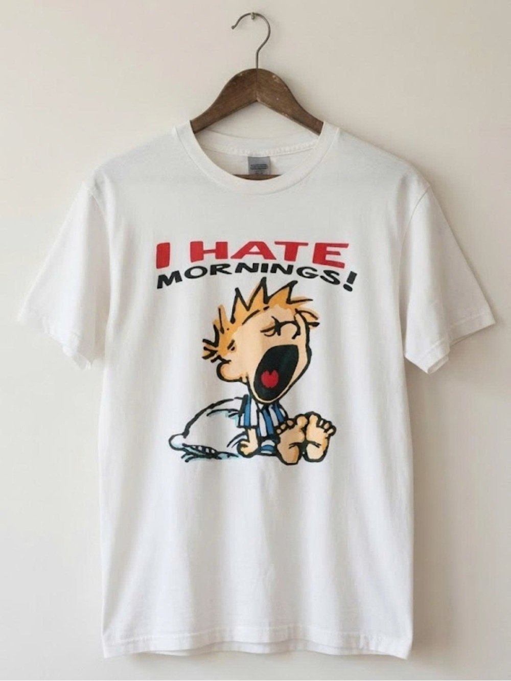 Gildan White "I Hate Mornings" Graphic Tee | Unisex Shirt